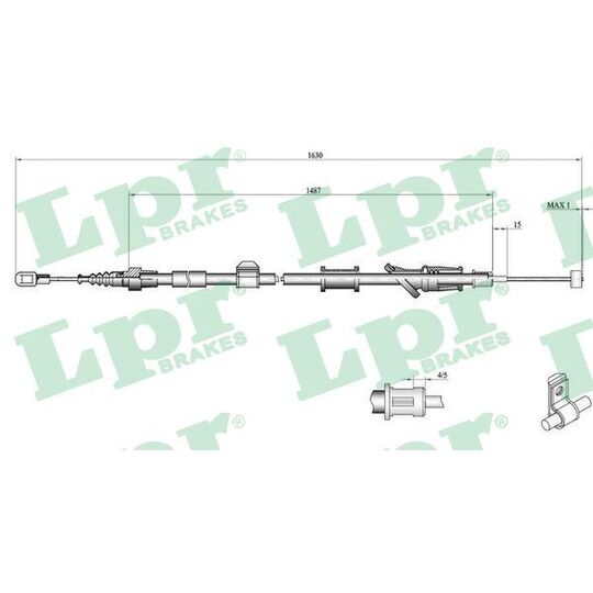 C0916B - Cable, parking brake 