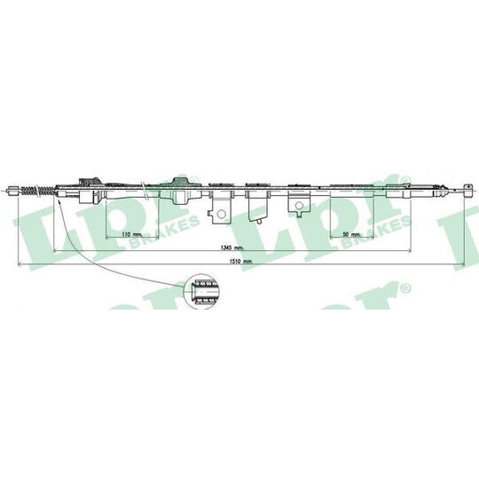 C1278B - Cable, parking brake 