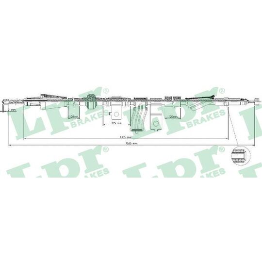 C1283B - Cable, parking brake 