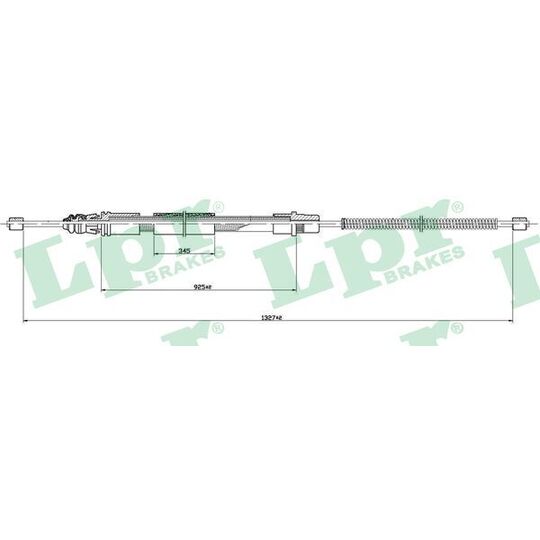 C1463B - Cable, parking brake 