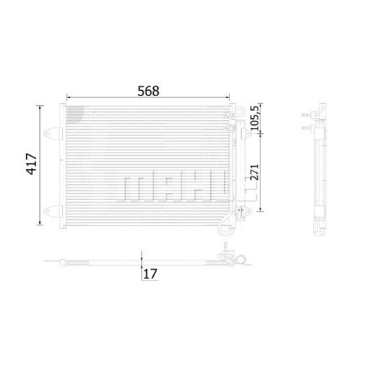 AC 734 000S - Condenser, air conditioning 