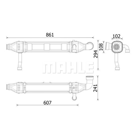 CE 44 000P - Radiaator,heitgaaside tagasijooks 