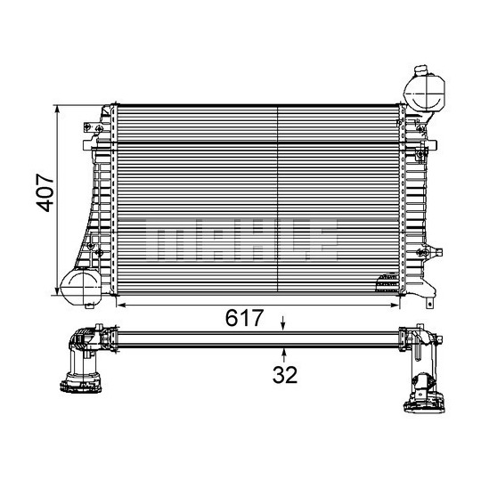 CI 164 000P - Intercooler, charger 