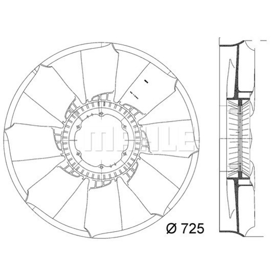 CFW 50 000P - Fan Wheel, engine cooling 