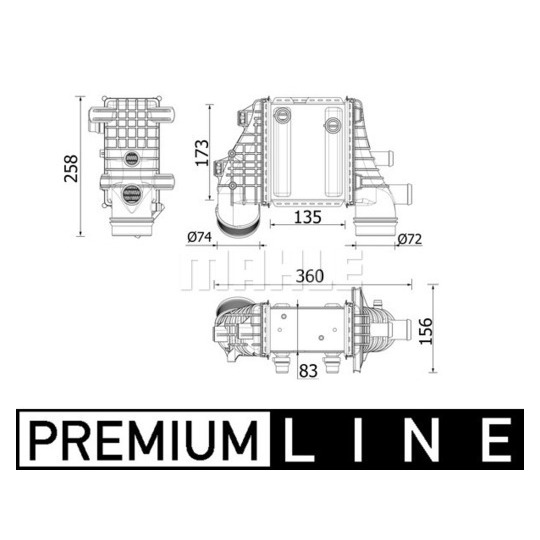 CI 553 000P - Intercooler, charger 