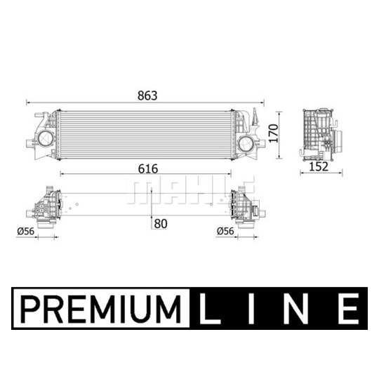 CI 554 000P - Intercooler, charger 