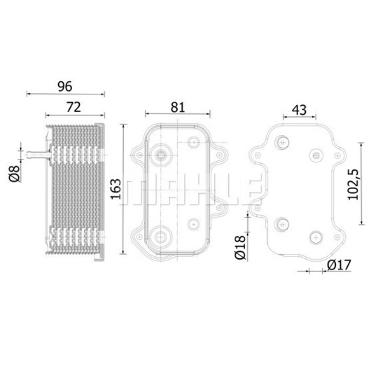 CLC 282 000S - Oil Cooler, engine oil 