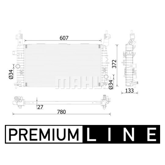 CR 1499 000P - Radiator, engine cooling 