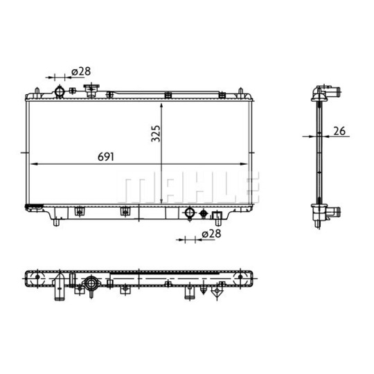 CR 183 000S - Radiator, engine cooling 