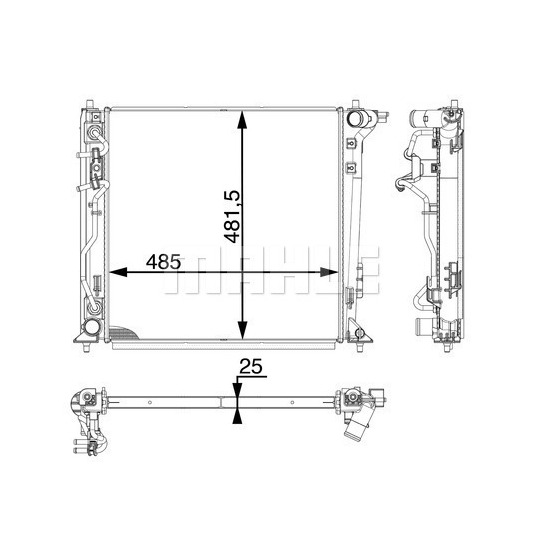 CR 1977 000P - Radiator, engine cooling 