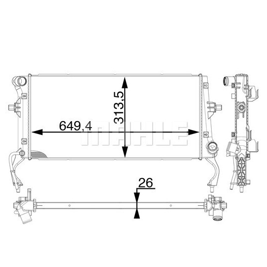 CR 1975 000P - Radiator, engine cooling 