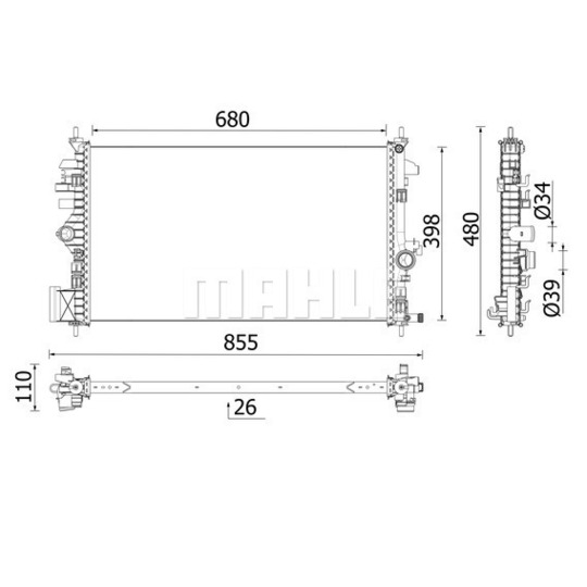 CR 2265 000P - Radiator, engine cooling 