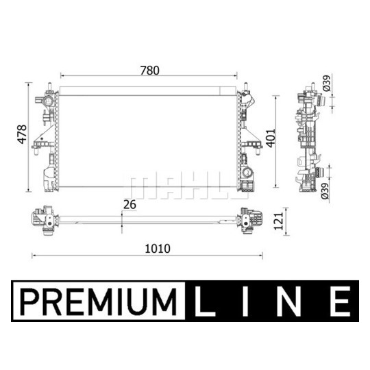 CR 933 000P - Radiator, engine cooling 