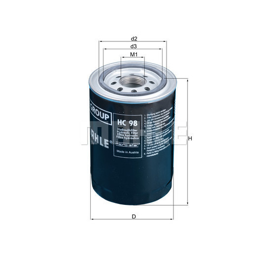 HC 98 - Filter, operating hydraulics 