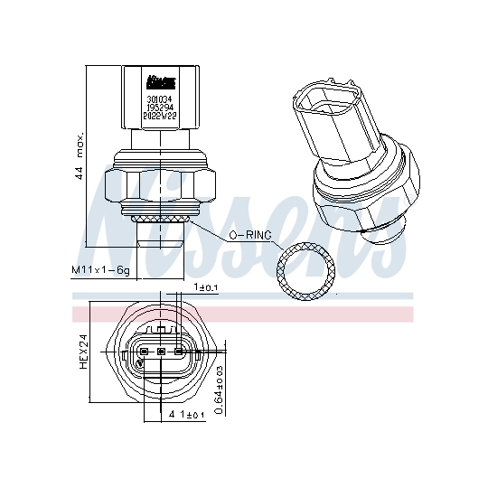 301034 - Pressure Switch, air conditioning 