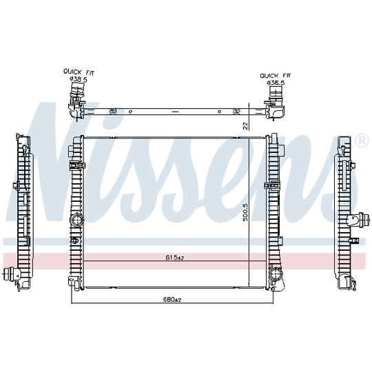 606785 - Radiator, engine cooling 