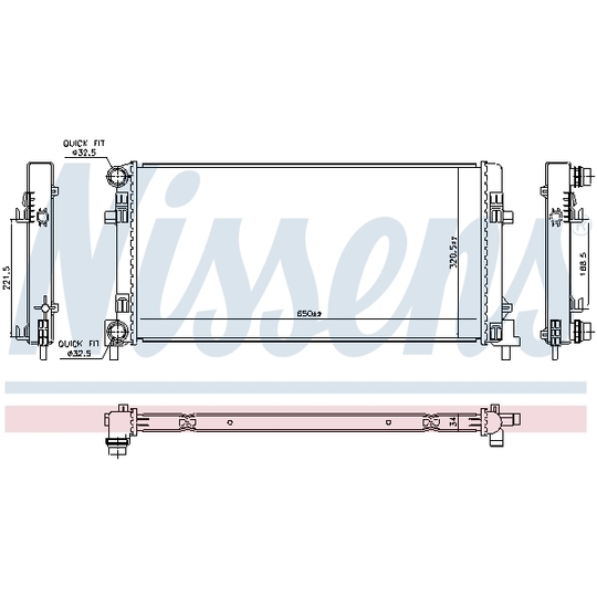 606809 - Radiator, engine cooling 