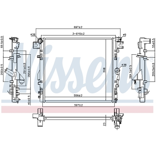 61037 - Radiator, engine cooling 