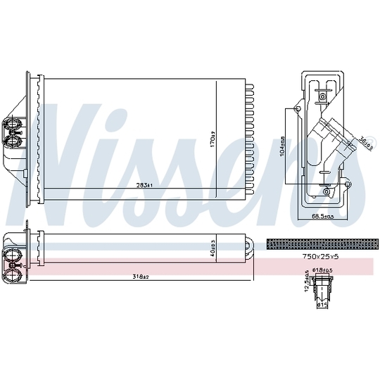 707293 - Heat Exchanger, interior heating 