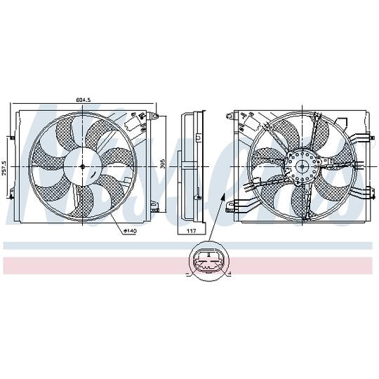 850050 - Ventilaator, mootorijahutus 