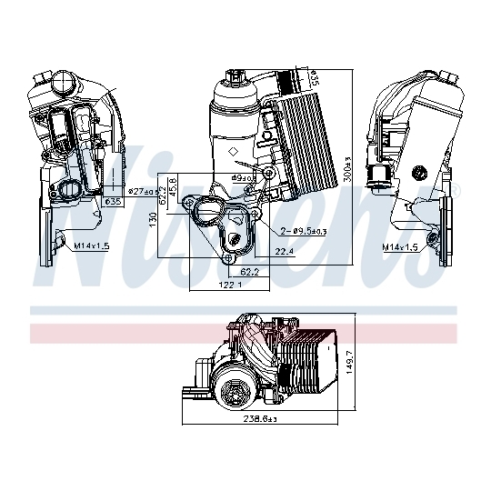 90953 - Oil Cooler, engine oil 