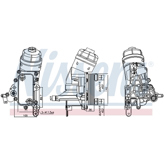 91343 - Oljekylare, motor 