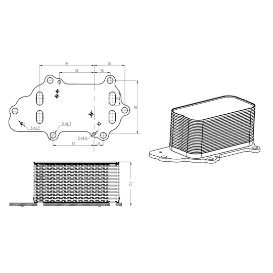 31848 - Oljekylare, motor 