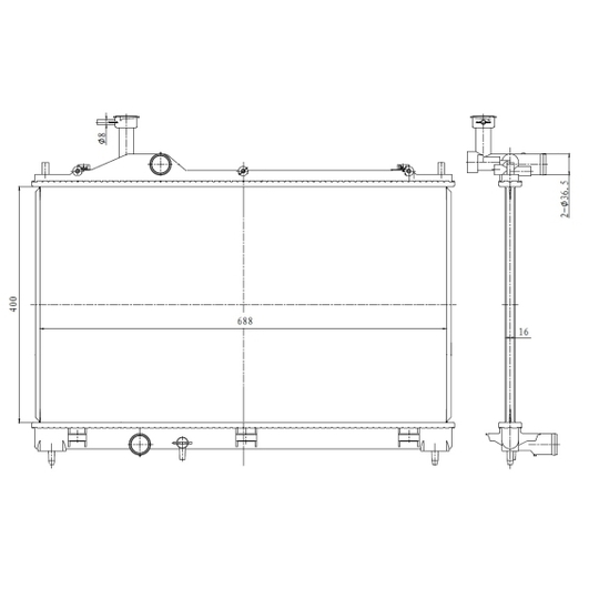 550025 - Radiator, engine cooling 