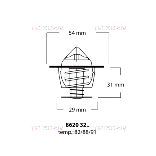 8620 3291 - Termostat, kylvätska 