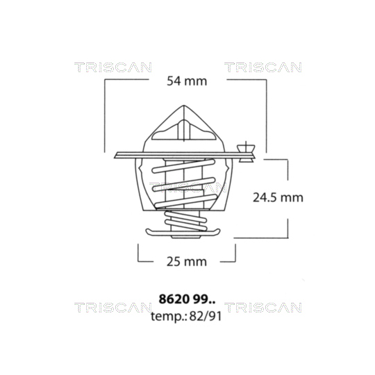 8620 9982 - Termostat, kylvätska 