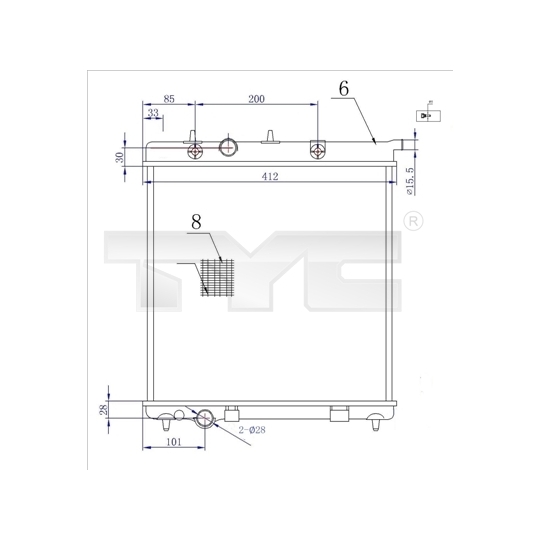 705-0072-R - Radiator, engine cooling 