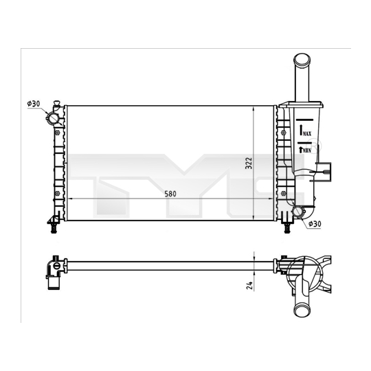 709-0026-R - Radiator, engine cooling 