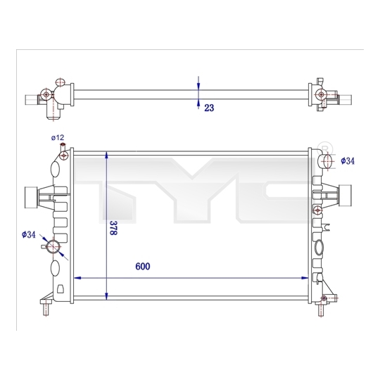 725-0038-R - Radiator, engine cooling 