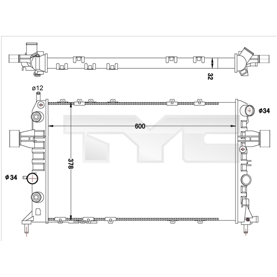 725-0040-R - Radiator, engine cooling 