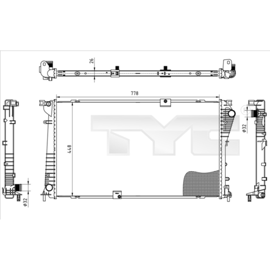 725-0045 - Radiator, engine cooling 