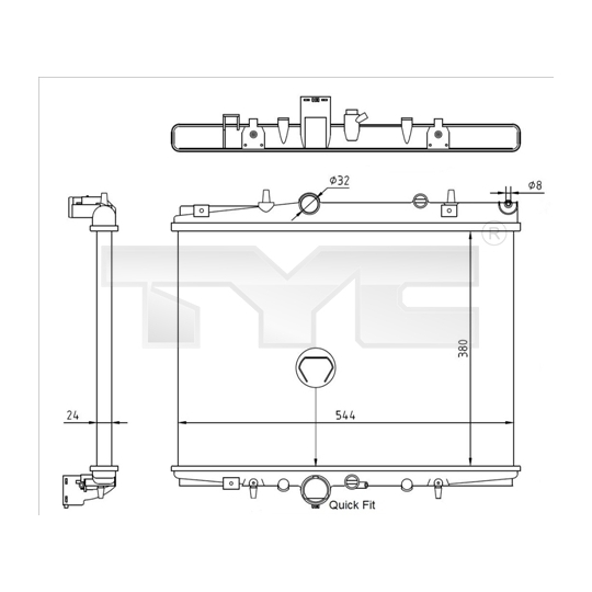 726-0018-R - Radiator, engine cooling 