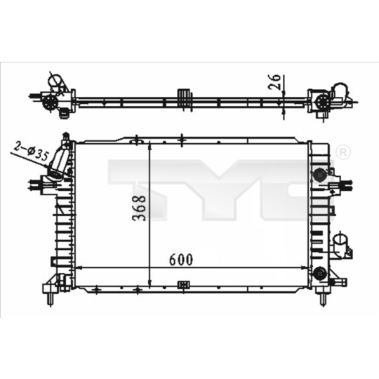 725-0046 - Radiaator, mootorijahutus 