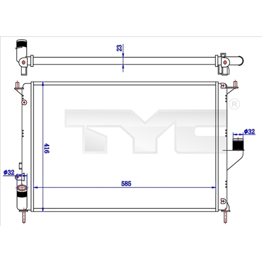 728-0057 - Radiator, engine cooling 