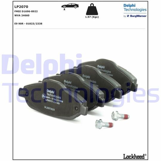 LP2070 - Brake Pad Set, disc brake 