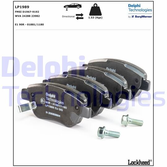 LP1989 - Brake Pad Set, disc brake 