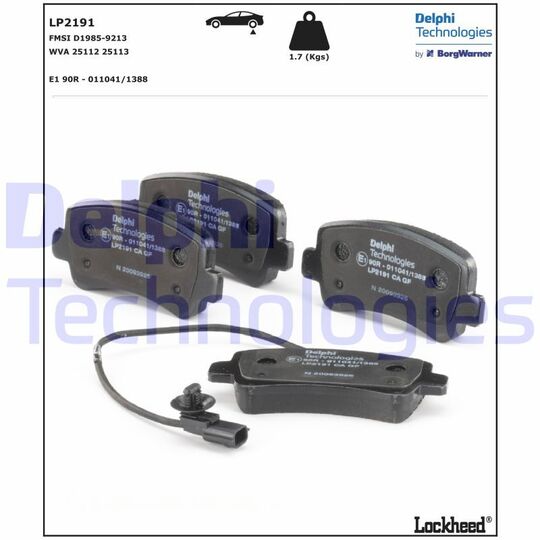 LP2191 - Brake Pad Set, disc brake 