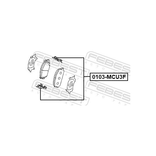 0103-MCU3F - Accessory Kit, disc brake pad 