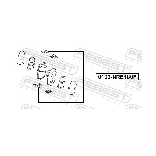 0103-NRE180F - Accessory Kit, disc brake pad 