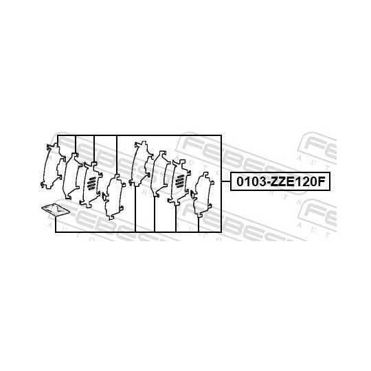 0103-ZZE120F - Accessory Kit, disc brake pad 