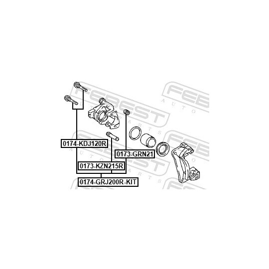 0174-GRJ200R-KIT - Guide Bolt, brake caliper 