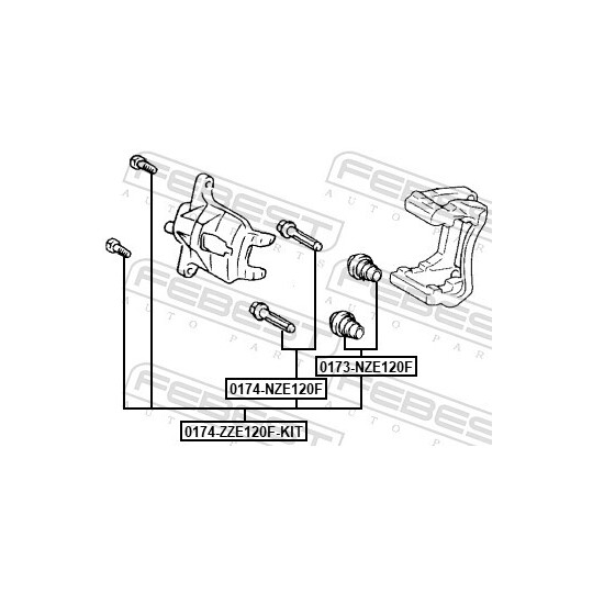 0174-ZZE120F-KIT - Guide Bolt, brake caliper 