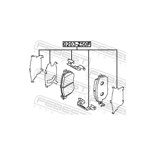 0203-Z50F - Kokkusurumisvastane foolium, piduriklots (tagaplaat) 