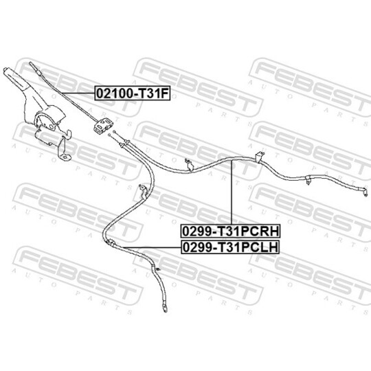 02100-T31F - Cable, parking brake 