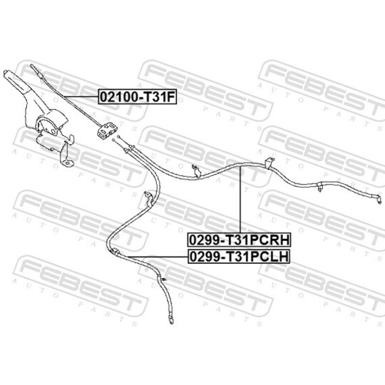 02100-T31F - Vaijeri, seisontajarru 