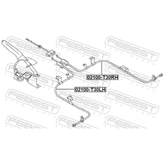 02100-T30LH - Cable, parking brake 